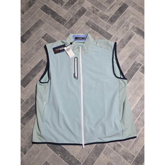 Ralph Lauren RLX Mens Golf Full Zip Wicking Stretch Vest Mockneck Size 2XL$168